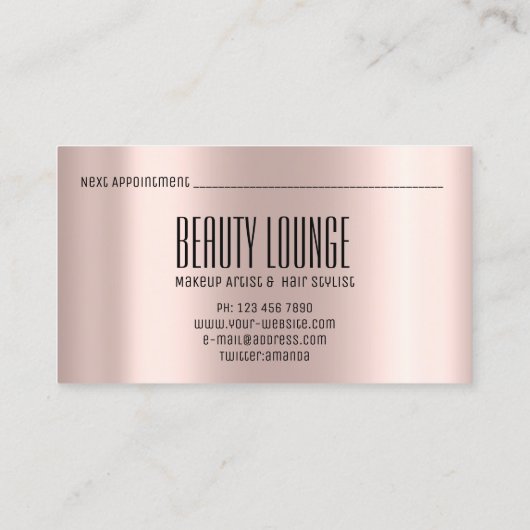 メイクアップアーティストヘアアイラッシュワックスバラプロフェッショナル 名刺 (裏面)