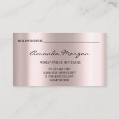 メイクアップアーティストヘアサロンまつげ延長バラ 名刺 (裏面)