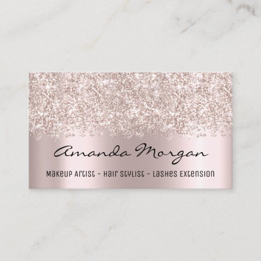 メイクアップアーティストヘアサロンまつげ延長バラ 名刺 (正面)