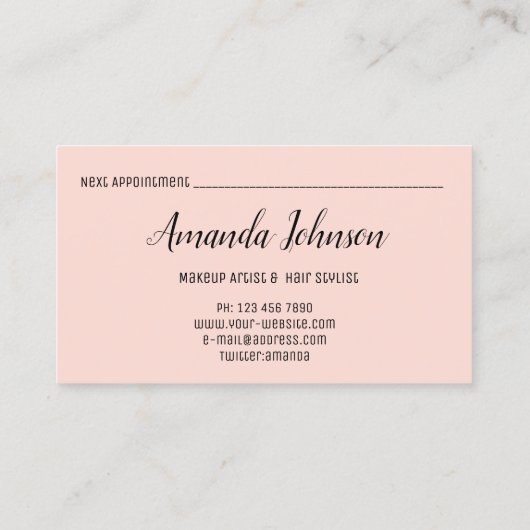 メイクアップアーティストヘアサロンまつ毛はさみバラ 名刺 (裏面)