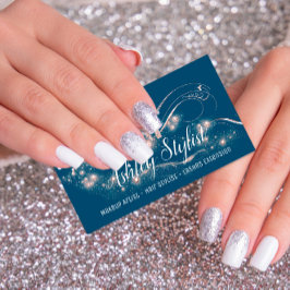 メイクアップアーティストヘアサロンまつ毛スモークブルーバラ 名刺