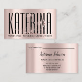 メイクアップアーティストヘアサロンまつ毛バラダイヤモンド 名刺 (正面/裏面)