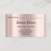 メイクアップアーティストヘアサロンまつ毛バラダイヤモンド 名刺 (裏面)