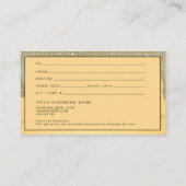 メイクアップアーティストヘアサロングリッターギフトカード 名刺 (裏面)