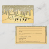 メイクアップアーティストヘアサロングリッターギフトカード 名刺 (正面/裏面)