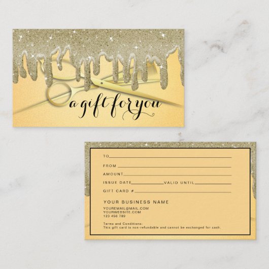 メイクアップアーティストヘアサロングリッターギフトカード 名刺 (正面/裏面)