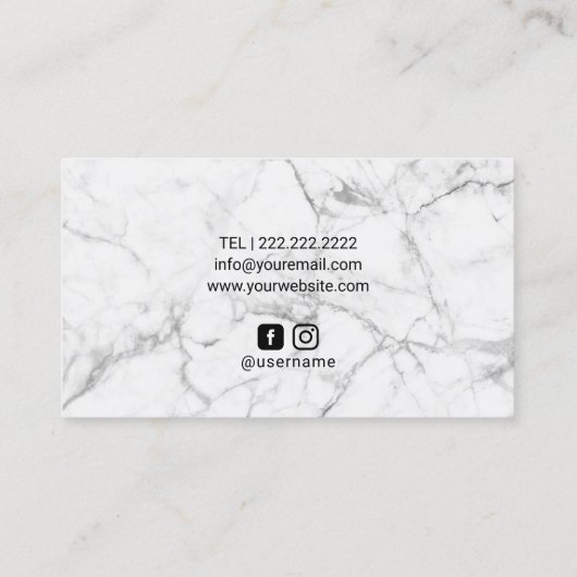 メイクアップアーティストヘアサロンシックフローラマーブルアゲート 名刺 (裏面)