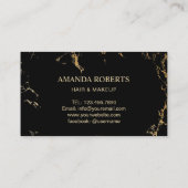 メイクアップアーティストヘアサロンターコイズ大理石ロイヤリティ ロイヤリティカード (裏面)