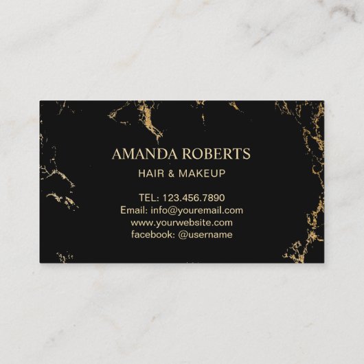 メイクアップアーティストヘアサロンターコイズ大理石ロイヤリティ ロイヤリティカード (裏面)