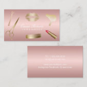 メイクアップアーティストヘアサロントレンディーバラ金ゴールド 名刺 (正面/裏面)