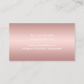 メイクアップアーティストヘアサロントレンディーバラ金ゴールド 名刺 (裏面)