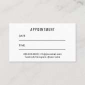 メイクアップアーティストヘアサロントロピカルパ葉ーム 予約カード (裏面)