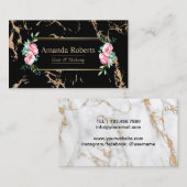 メイクアップアーティストヘアサロンフローラトレンディー大理石 名刺 (正面/裏面)