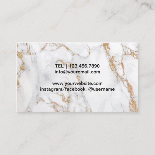 メイクアップアーティストヘアサロンフローラトレンディー大理石 名刺 (裏面)