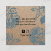 メイクアップアーティストヘアサロンフローラ素朴クラフト スクエア名刺 (裏面)