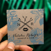 メイクアップアーティストヘアサロンフローラ素朴クラフト スクエア名刺