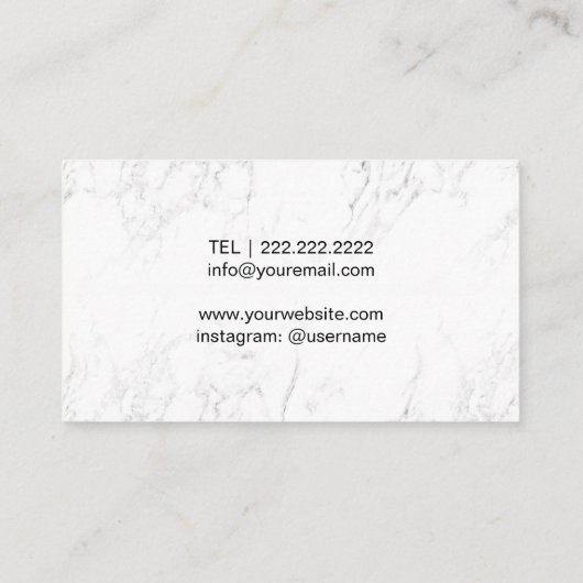 メイクアップアーティストヘアサロンブルーアイズモルデン大理石 名刺 (裏面)