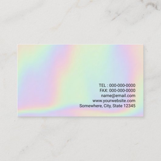 メイクアップアーティストヘアサロンホログラフィックフォト 名刺 (裏面)