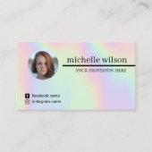 メイクアップアーティストヘアサロンホログラフィックフォト 名刺 (正面)