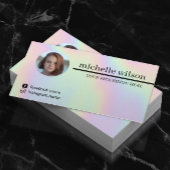 メイクアップアーティストヘアサロンホログラフィックフォト 名刺