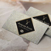 メイクアップアーティストヘアサロンモダンシルバーグリッター 名刺