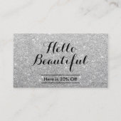 メイクアップアーティストヘアサロンモダンシルバー紹介 紹介カード (正面)