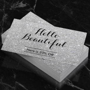 メイクアップアーティストヘアサロンモダンシルバー紹介 紹介カード