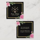 メイクアップアーティストヘアサロンモダンフローラ スクエア名刺 (正面/裏面)