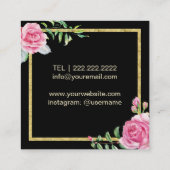 メイクアップアーティストヘアサロンモダンフローラ スクエア名刺 (裏面)