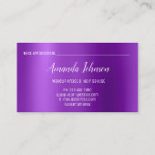 メイクアップアーティストヘアサロンラッシュイベントパープルバラ 名刺 (裏面)