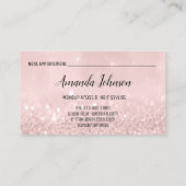 メイクアップアーティストヘアサロンラッシュイベントピンクグリッター 名刺 (裏面)