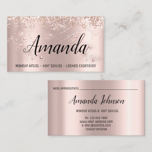 メイクアップアーティストヘアサロンラッシュイベントブロガーバラ 名刺