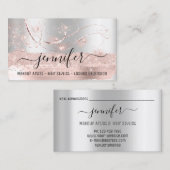 メイクアップアーティストヘアサロンラッシュエクステンショングレー 名刺 (正面/裏面)