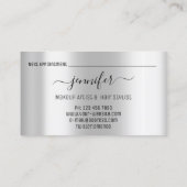 メイクアップアーティストヘアサロンラッシュエクステンショングレー 名刺 (裏面)
