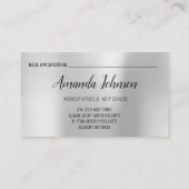 メイクアップアーティストヘアサロンラッシュエクステンションシルバー 名刺 (裏面)