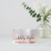 メイクアップアーティストヘアサロンラッシュエクステンションシルバー 名刺 (スタンド正面)