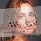 メイクアップアーティストヘアサロンラッシュエクステンションシルバー 名刺