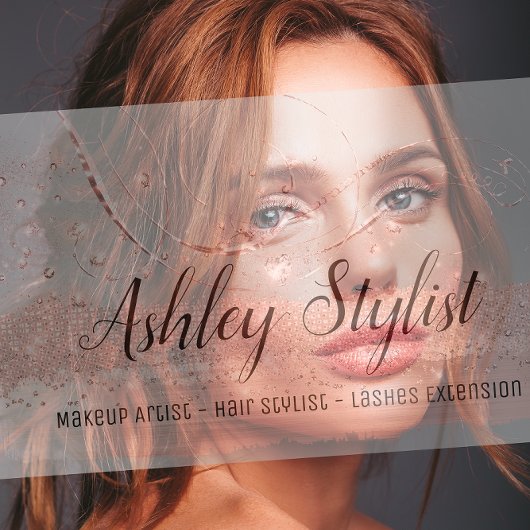 メイクアップアーティストヘアサロンラッシュエクステンションシルバー 名刺