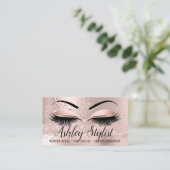 メイクアップアーティストヘアサロンラッシュエクステンションバラブロー 名刺 (スタンド正面)