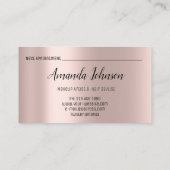 メイクアップアーティストヘアサロンラッシュエクステンションバラブロー 名刺 (裏面)