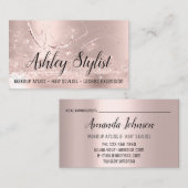 メイクアップアーティストヘアサロンラッシュエクステンションバラ 名刺 (正面/裏面)