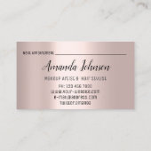 メイクアップアーティストヘアサロンラッシュエクステンションバラ 名刺 (裏面)