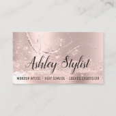 メイクアップアーティストヘアサロンラッシュエクステンションバラ 名刺 (正面)