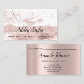 メイクアップアーティストヘアサロンラッシュエクステンションバラWhit 名刺 (正面/裏面)