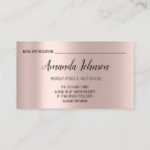 メイクアップアーティストヘアサロンラッシュエクステンションバラWhit 名刺 (裏面)