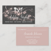 メイクアップアーティストヘアサロンラッシュシザーズグレー赤面 名刺 (正面/裏面)