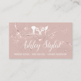 メイクアップアーティストヘアサロンラッシュハサミ赤面 名刺