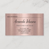 メイクアップアーティストヘアサロンラッシュバラスキニーメタリ 名刺 (裏面)