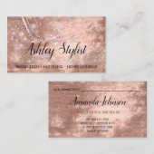 メイクアップアーティストヘアサロンラッシュバラスキンメタリック 名刺 (正面/裏面)