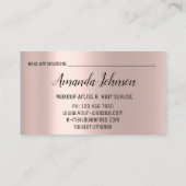 メイクアップアーティストヘアサロンラッシュロゴまつ毛バラ 名刺 (裏面)